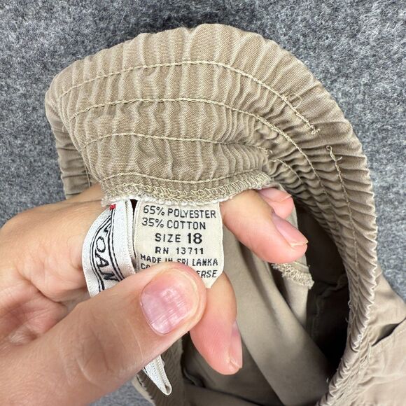 Joan Harper Shorts Women 18 Plus Beige High Rise Chino Pull On Elastic Waist - Picture 8 of 9